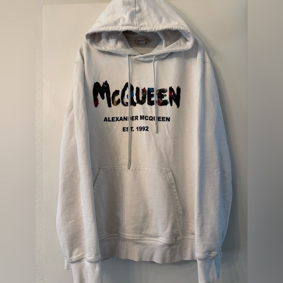 Alexander McQueen Other - Alexander McQueen White Graffiti Logo Hoodie